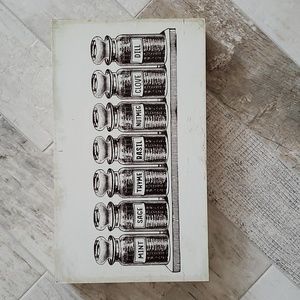 Cooking Spices Spice Rack Kitchen Wood Shelf Tabletop Vintage Country Decor